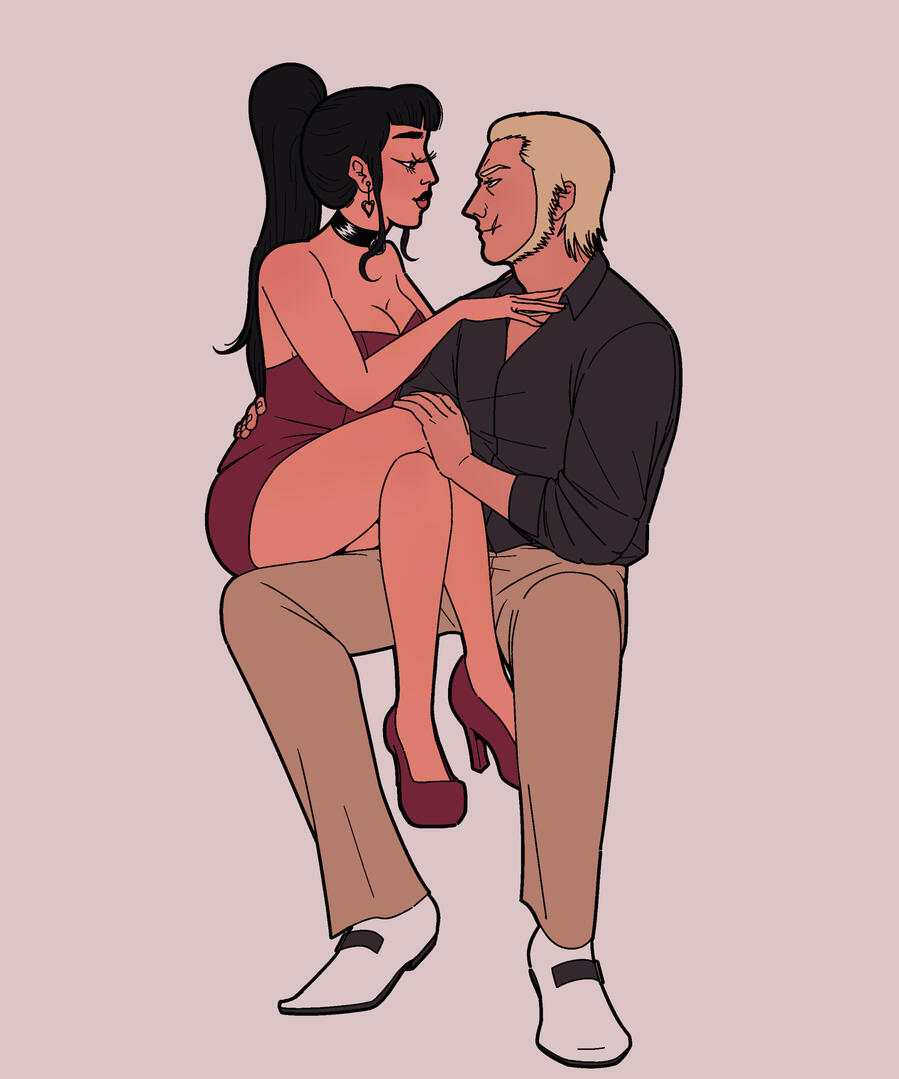 Hostess Mei × Ryuji (commission)